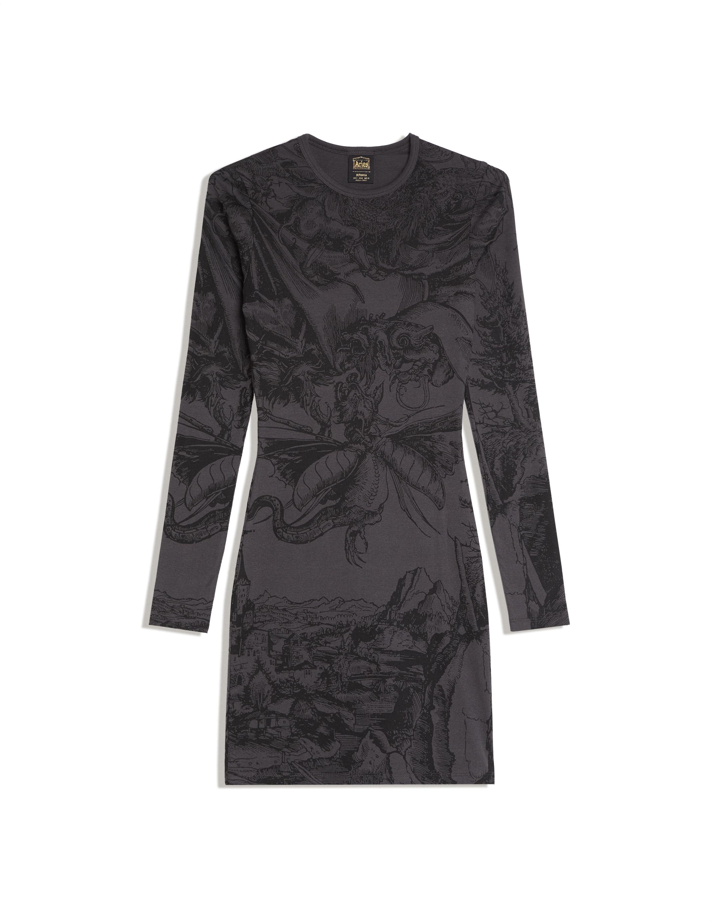 Bershka Uzun kollu ARIES X BERSHKA mini elbise