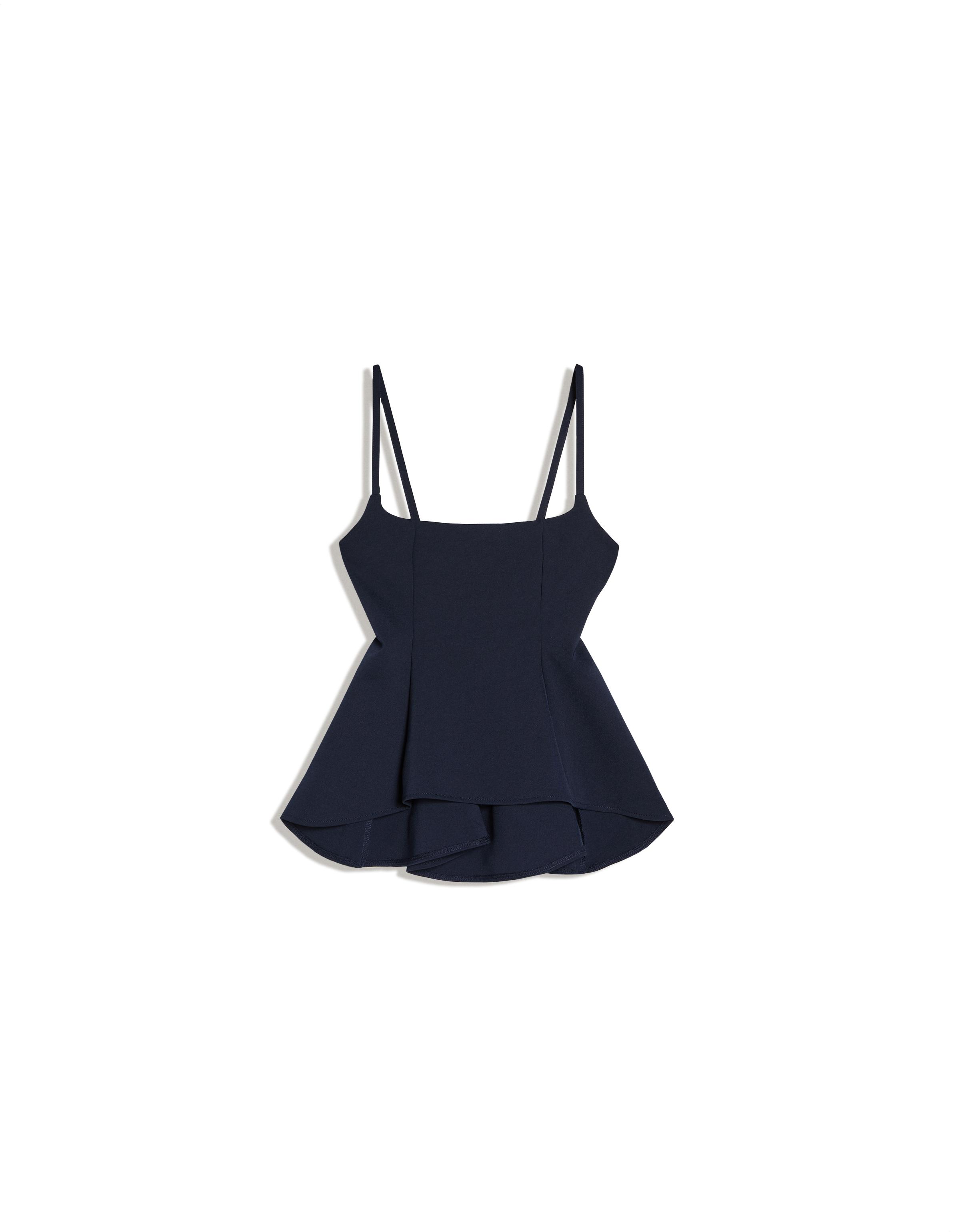 Ruffle strappy top — Navy