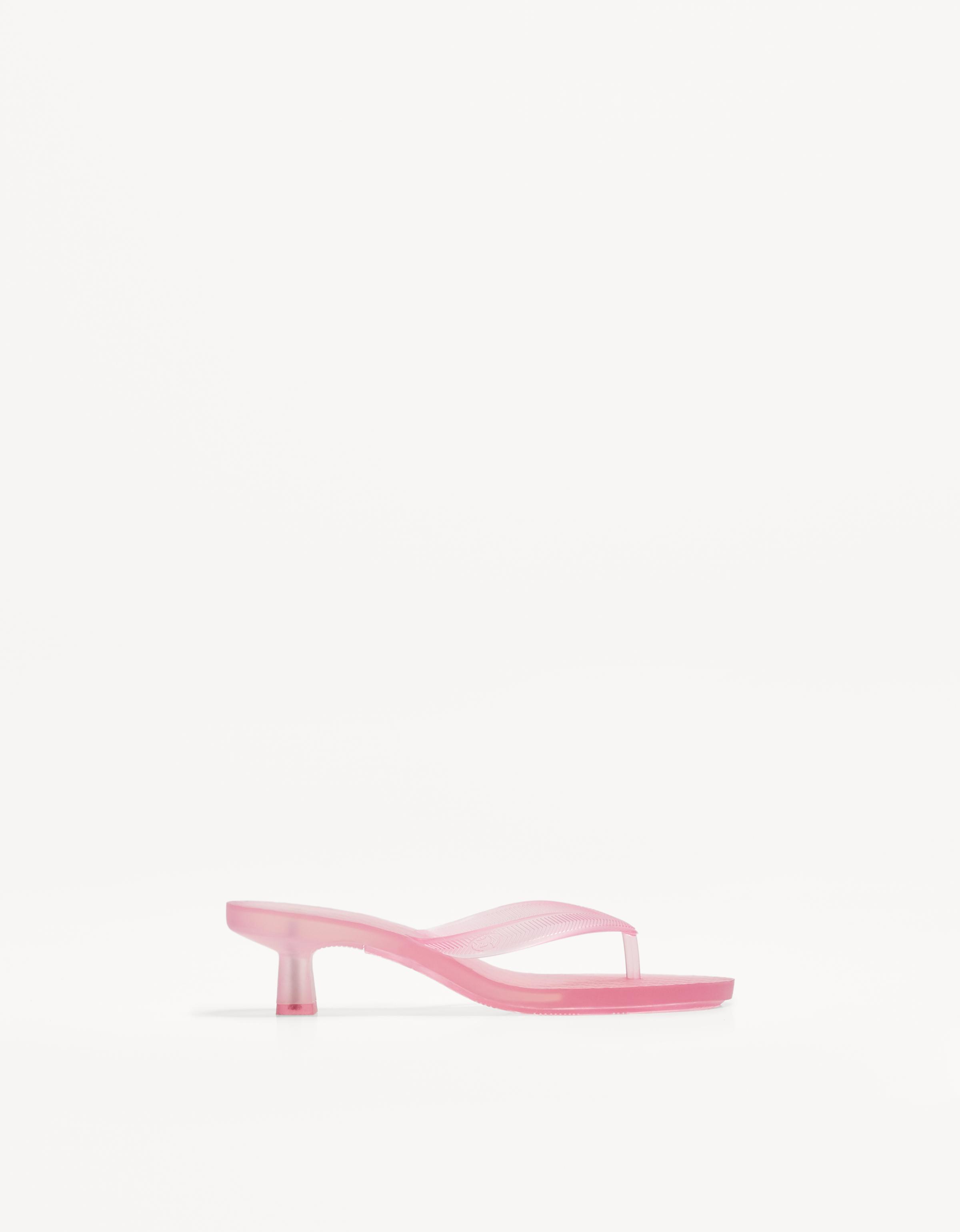 Bershka Absatzsandalen Mit Geleeartigem Detail Damen 40 Rosa