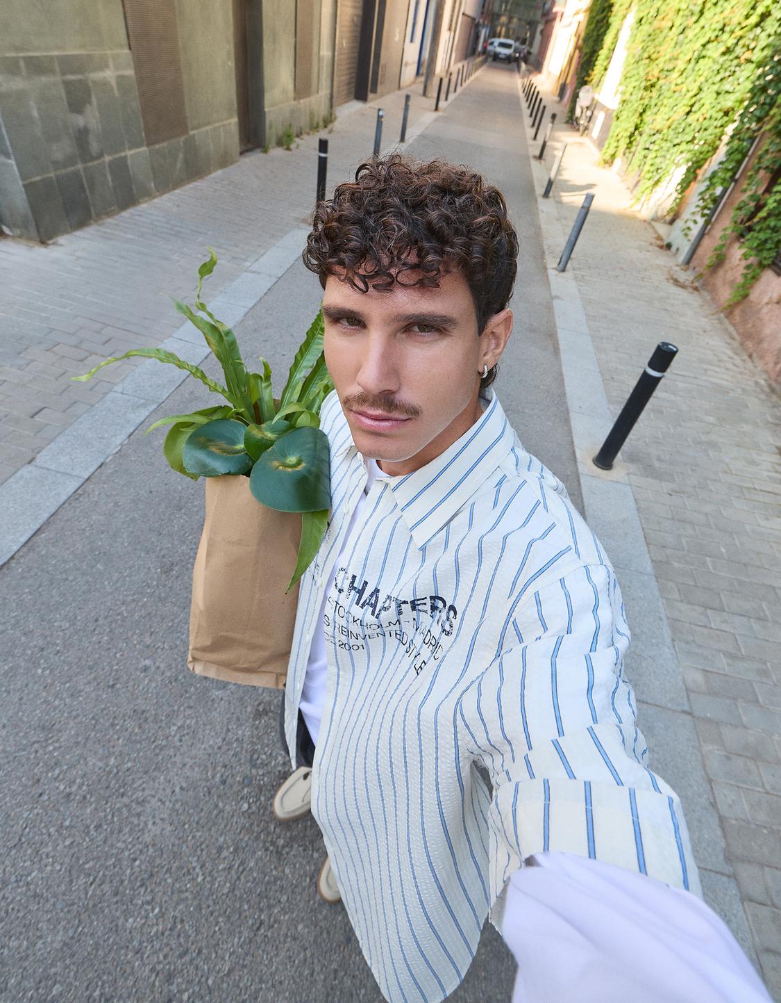 Printed short sleeve oversize fit shirt