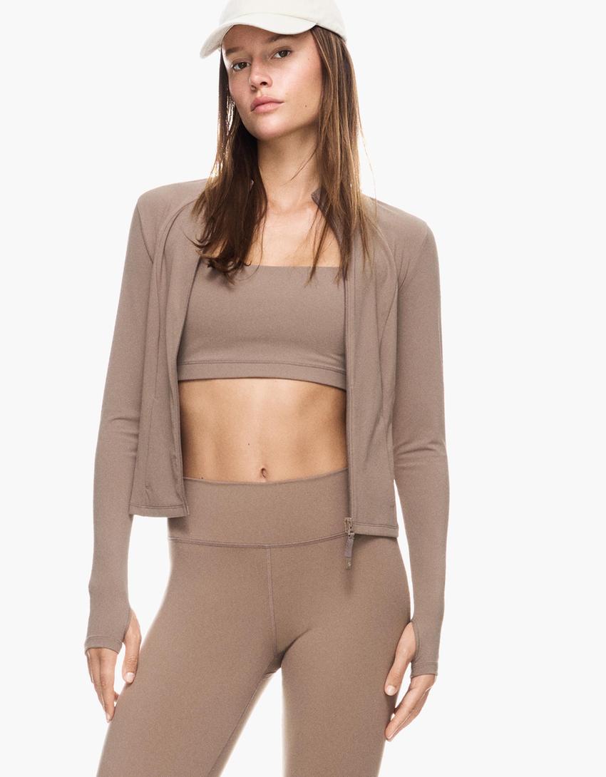 Jaqueta cremallera quick dry & breathable-Camell-3
