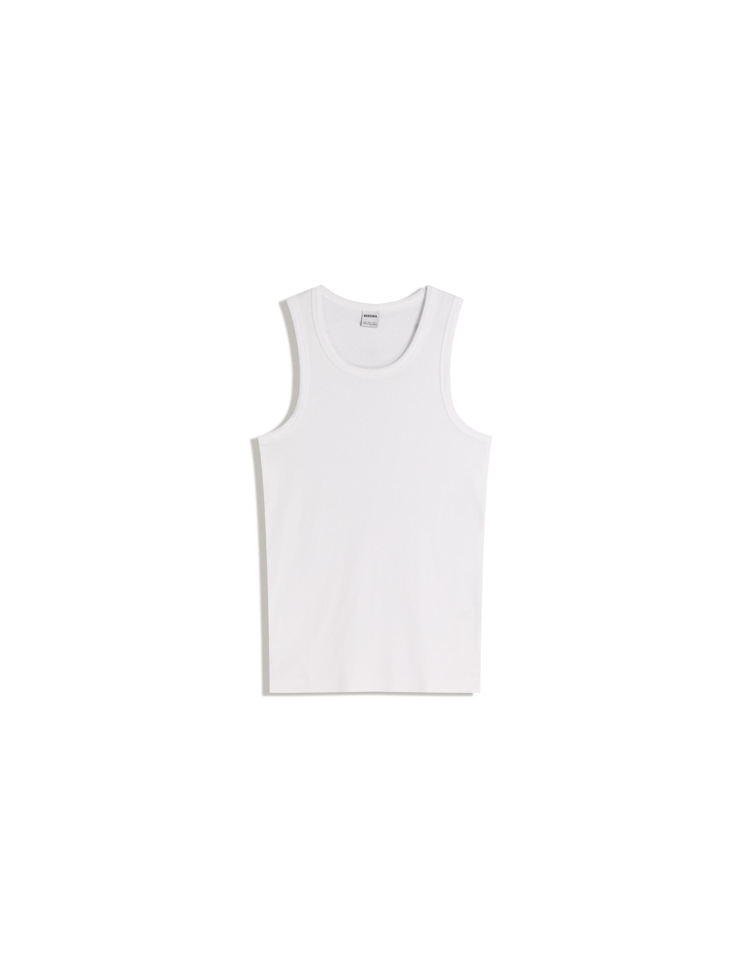 Ribbed vest top — White