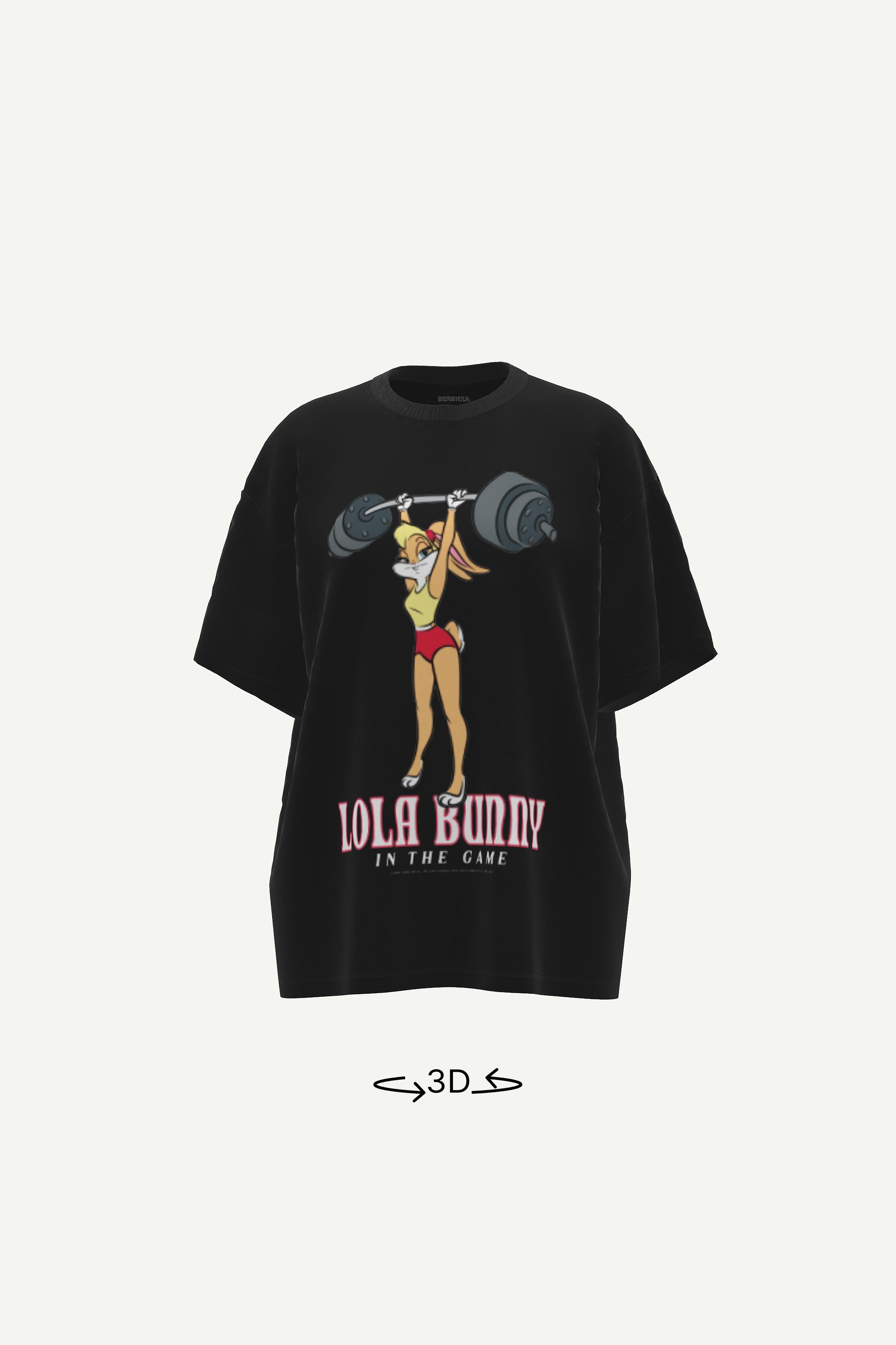 Samarreta Looney Tunes màniga curta oversize-Negre-0