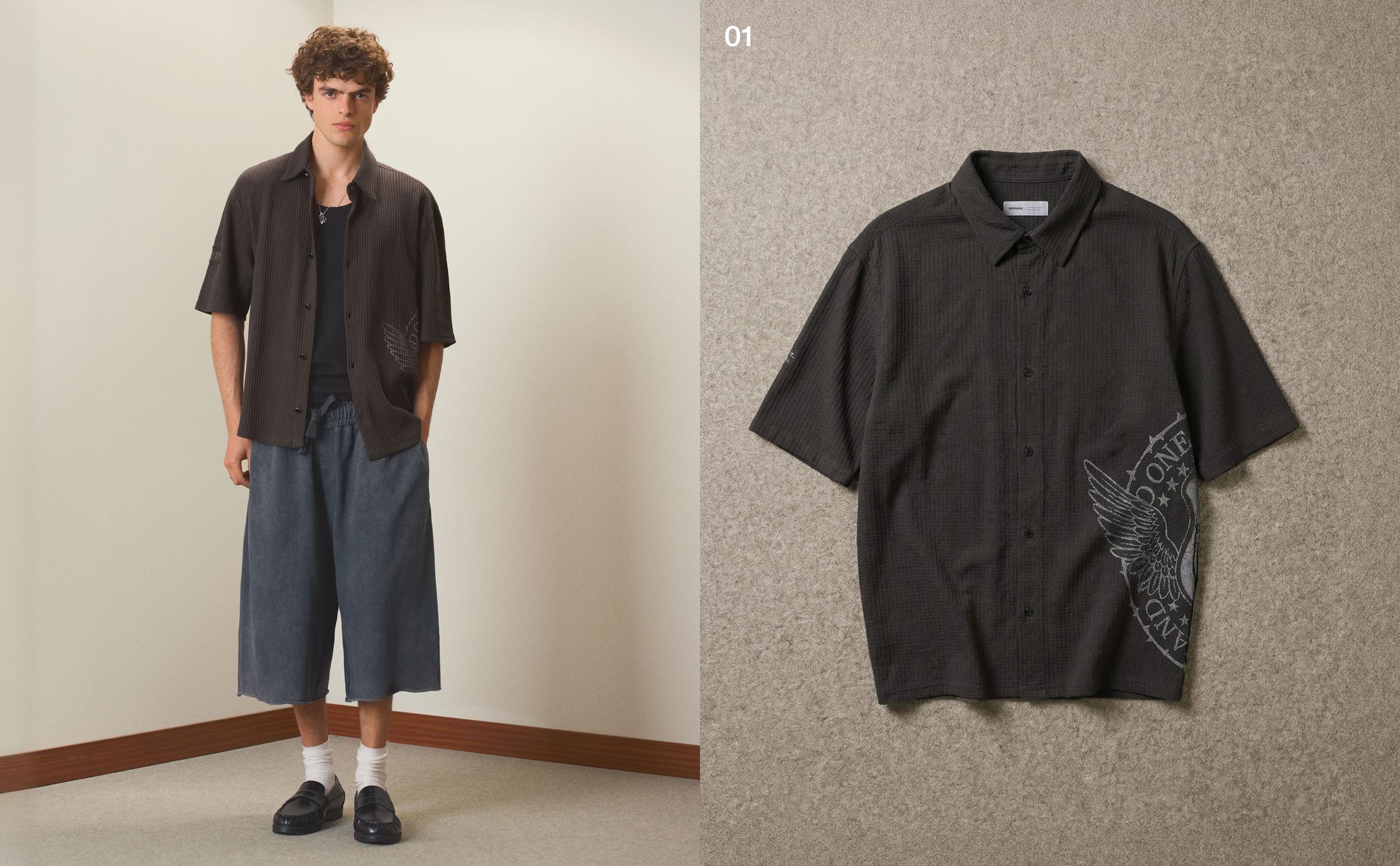 Relaxed fit gofre kumaş gömlek - Görsel 17