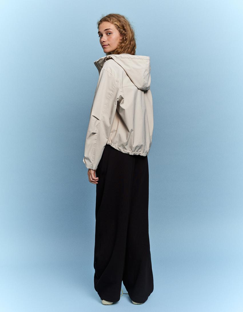 Su geçirmez teknik ceket-Deve tüyü rengi