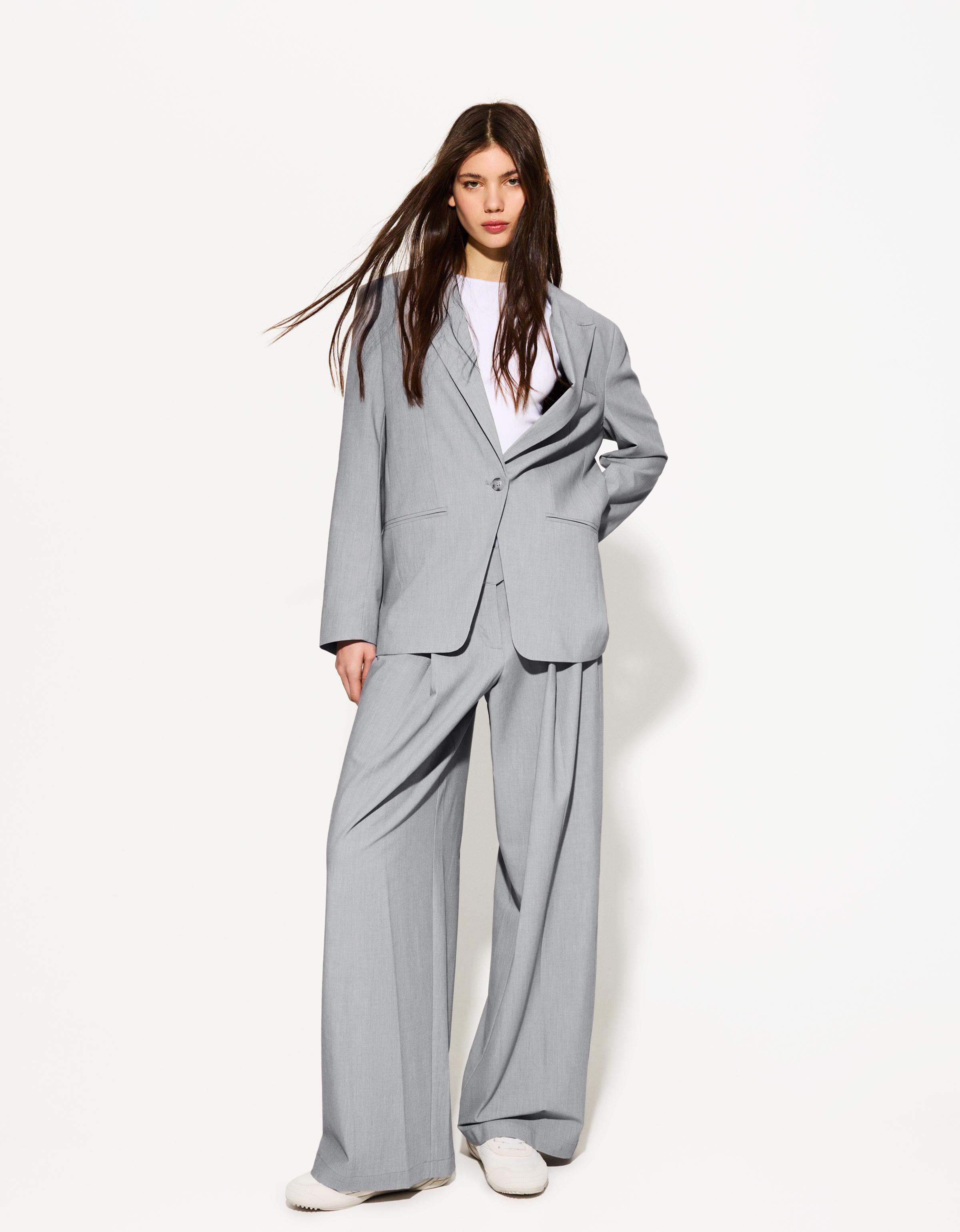 Bershka Basic-Blazer Damen M Grau