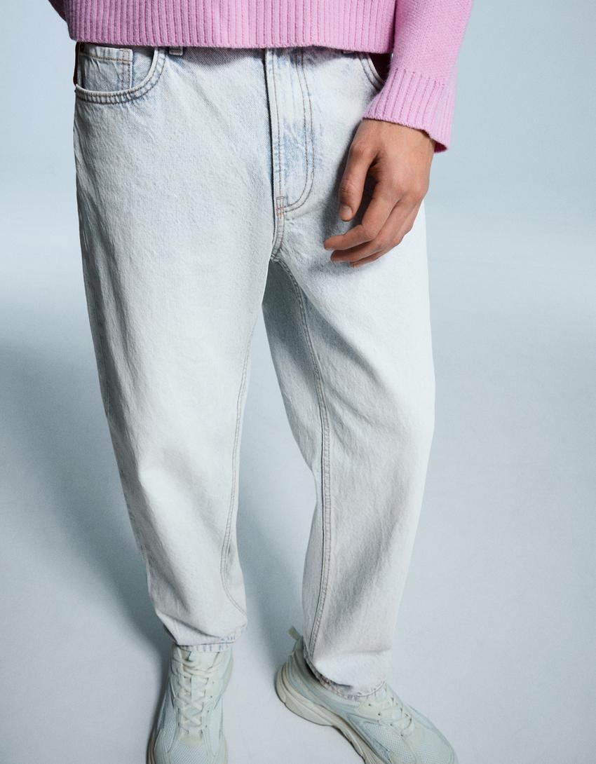 Jeans straight-Azul claro