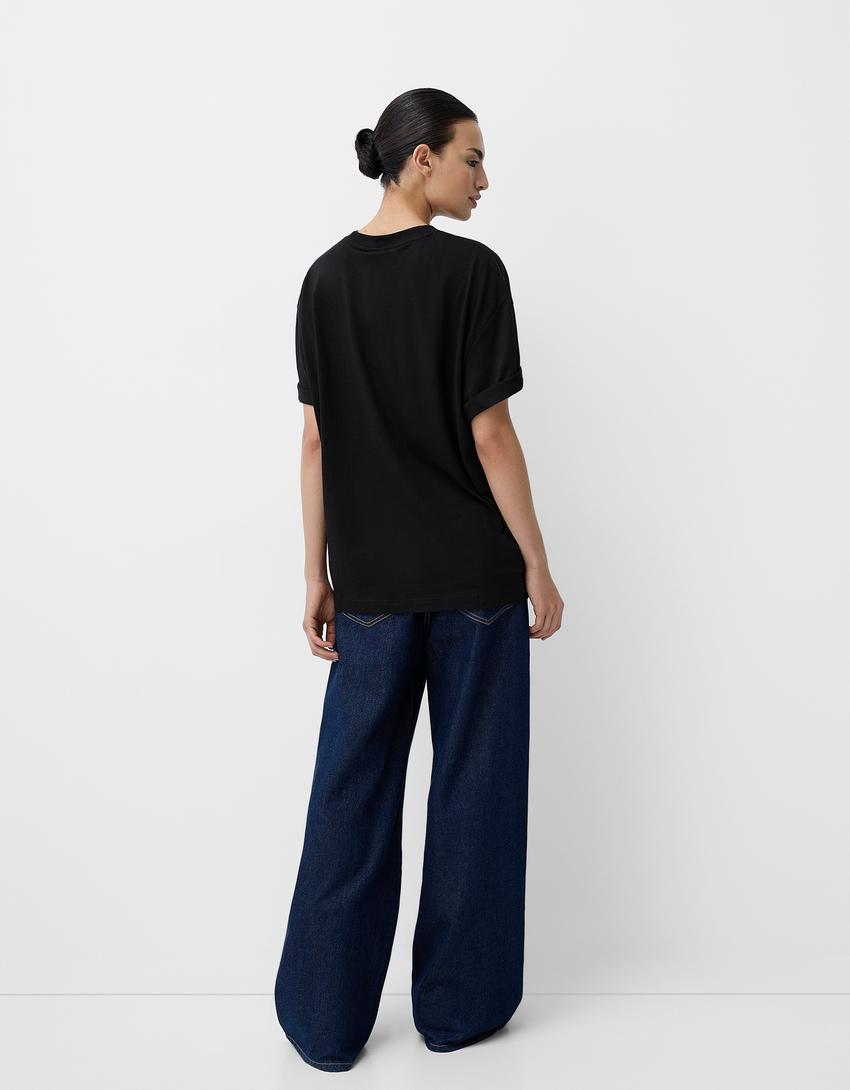 T-shirt Oasis manches courtes-Noir-1