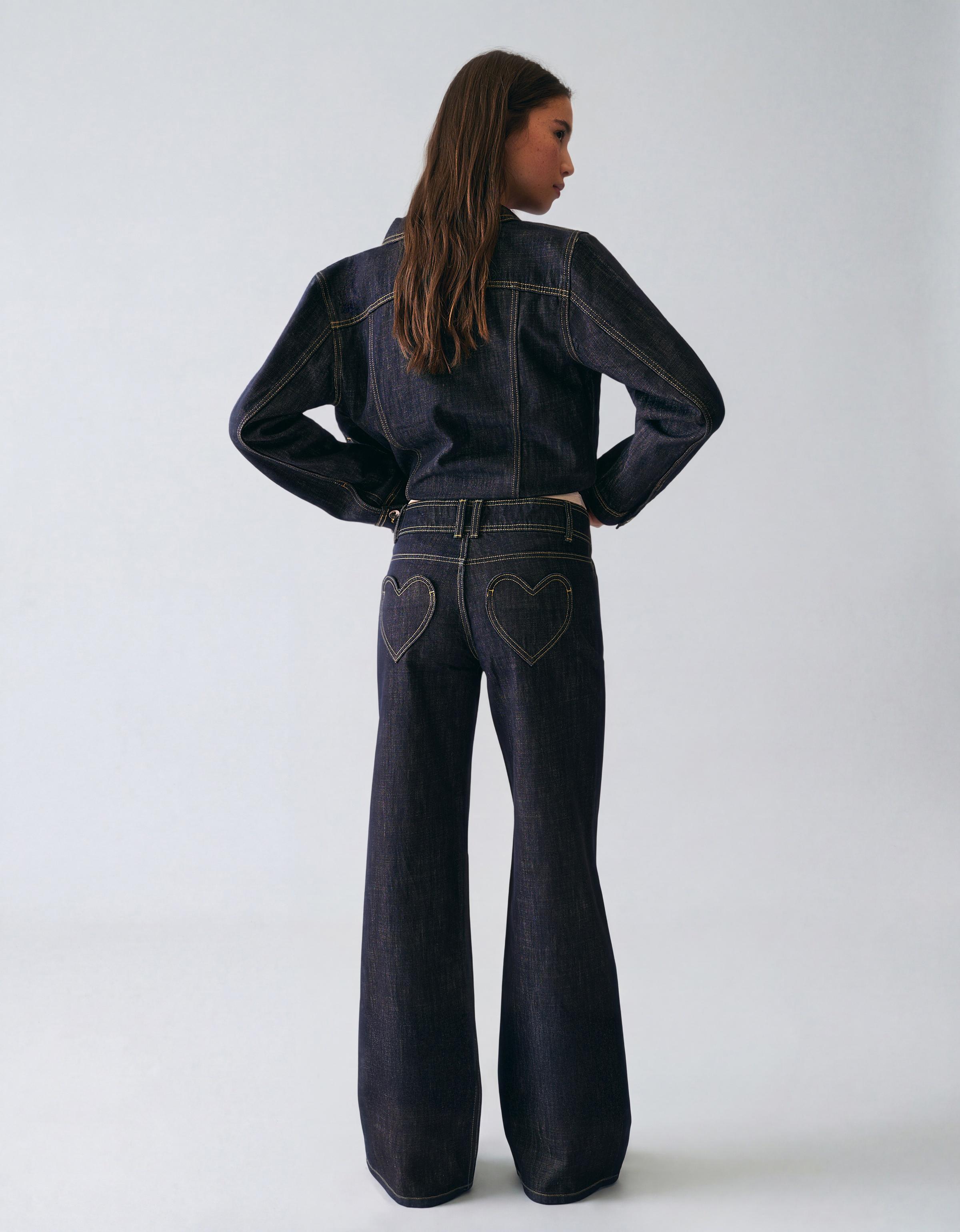 İşlemeli düşük bel baggy fit jean - Görsel 25