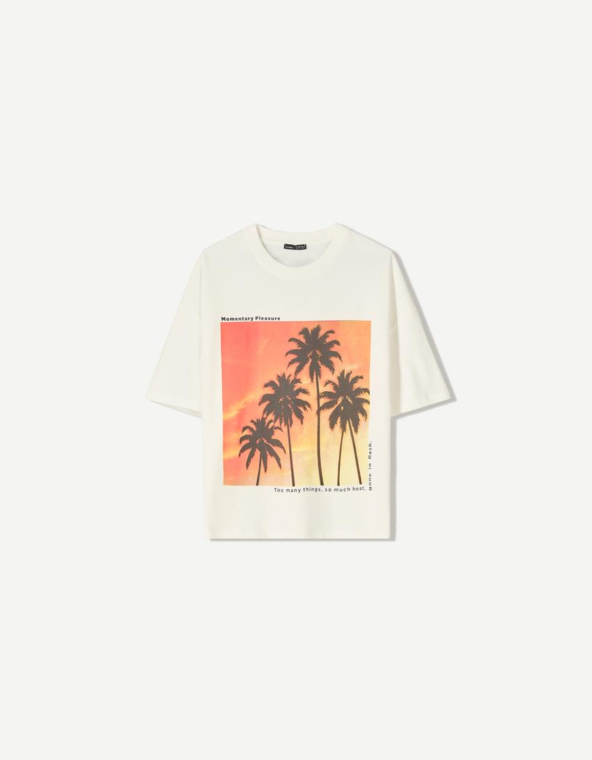 Camiseta manga corta print-Crudo-3