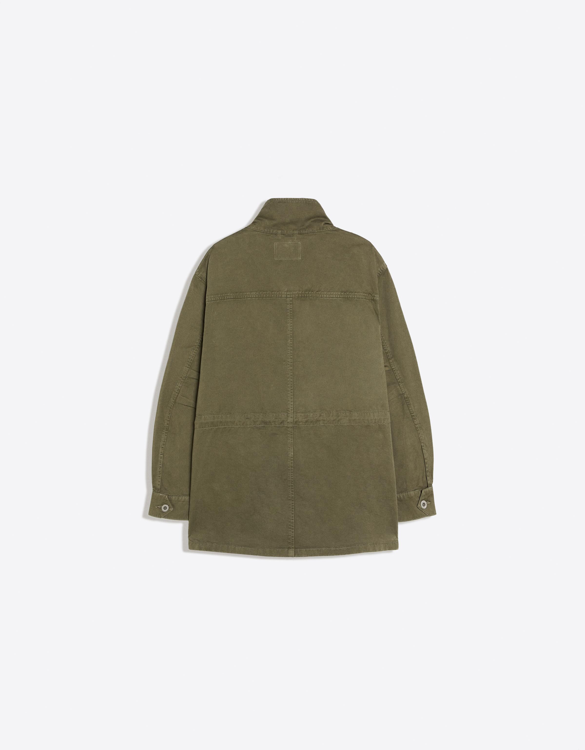 Parka jacket with pockets and funnel neck — Khaki