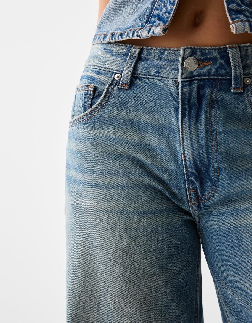 Jean large-Bleu lavé-5