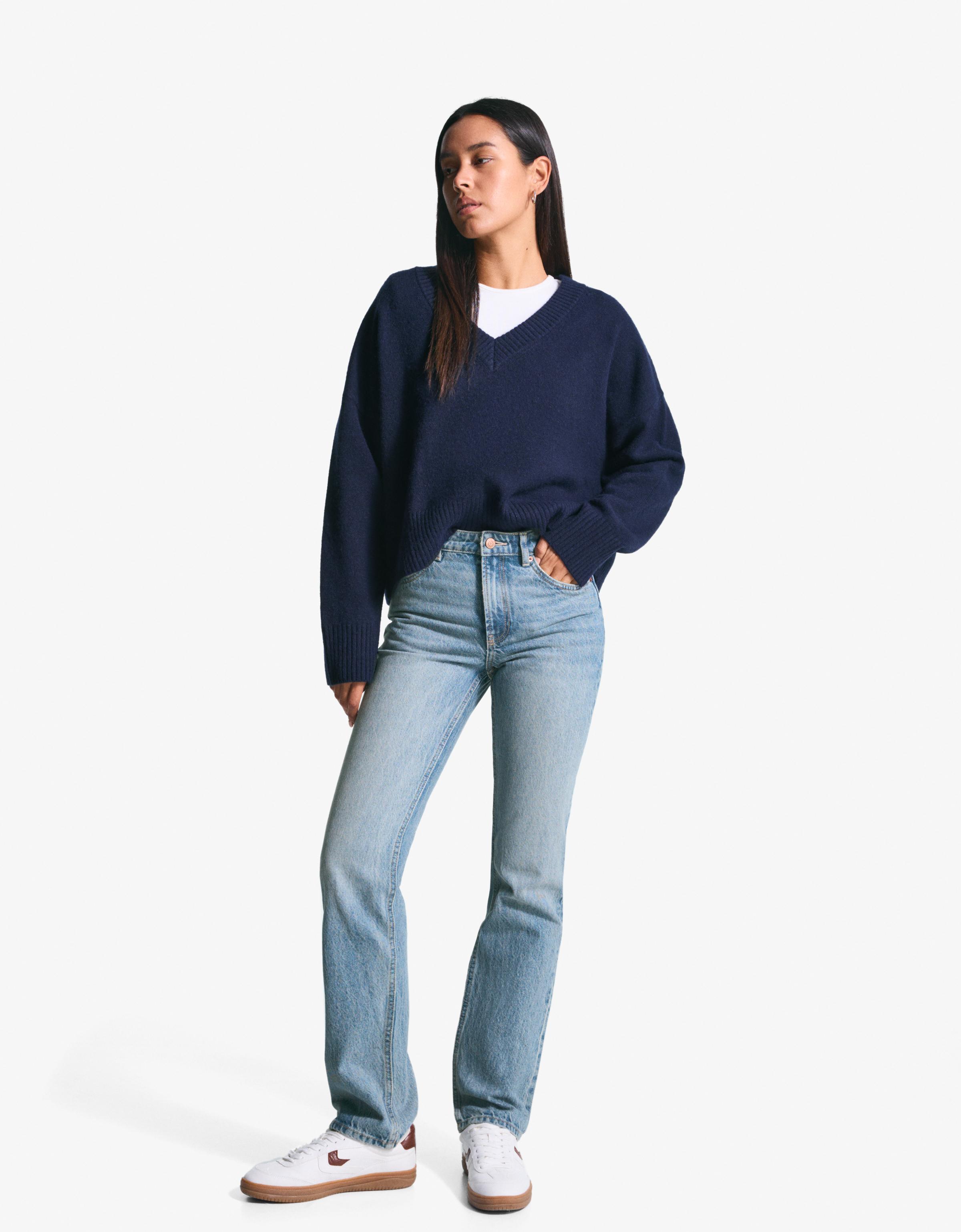 Straight cigarette jeans — Light blue