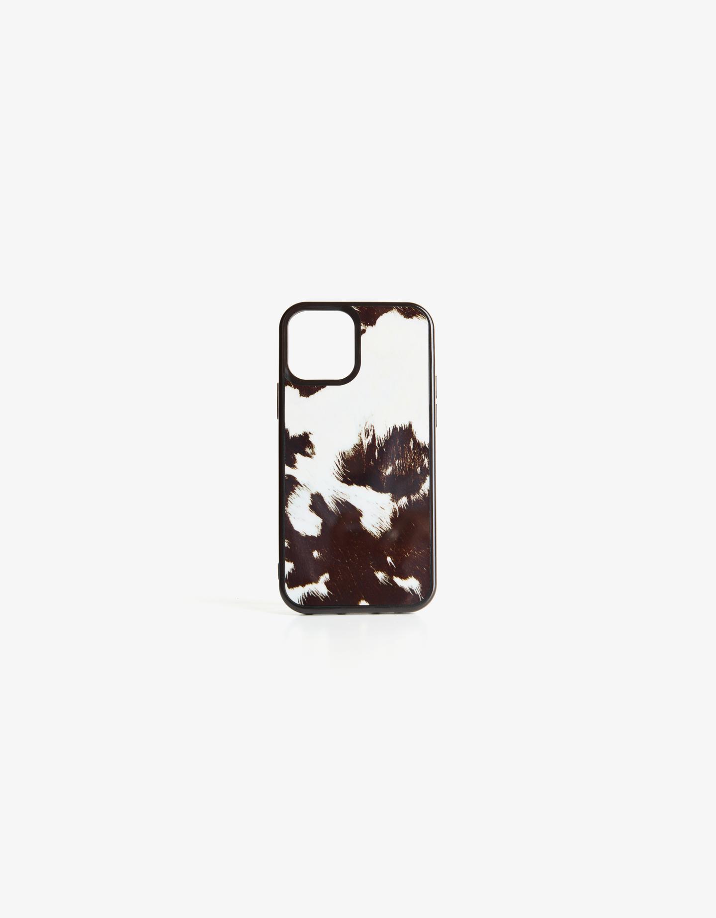 Bershka etui na telefon z zwierzęcym nadrukiem brązowy