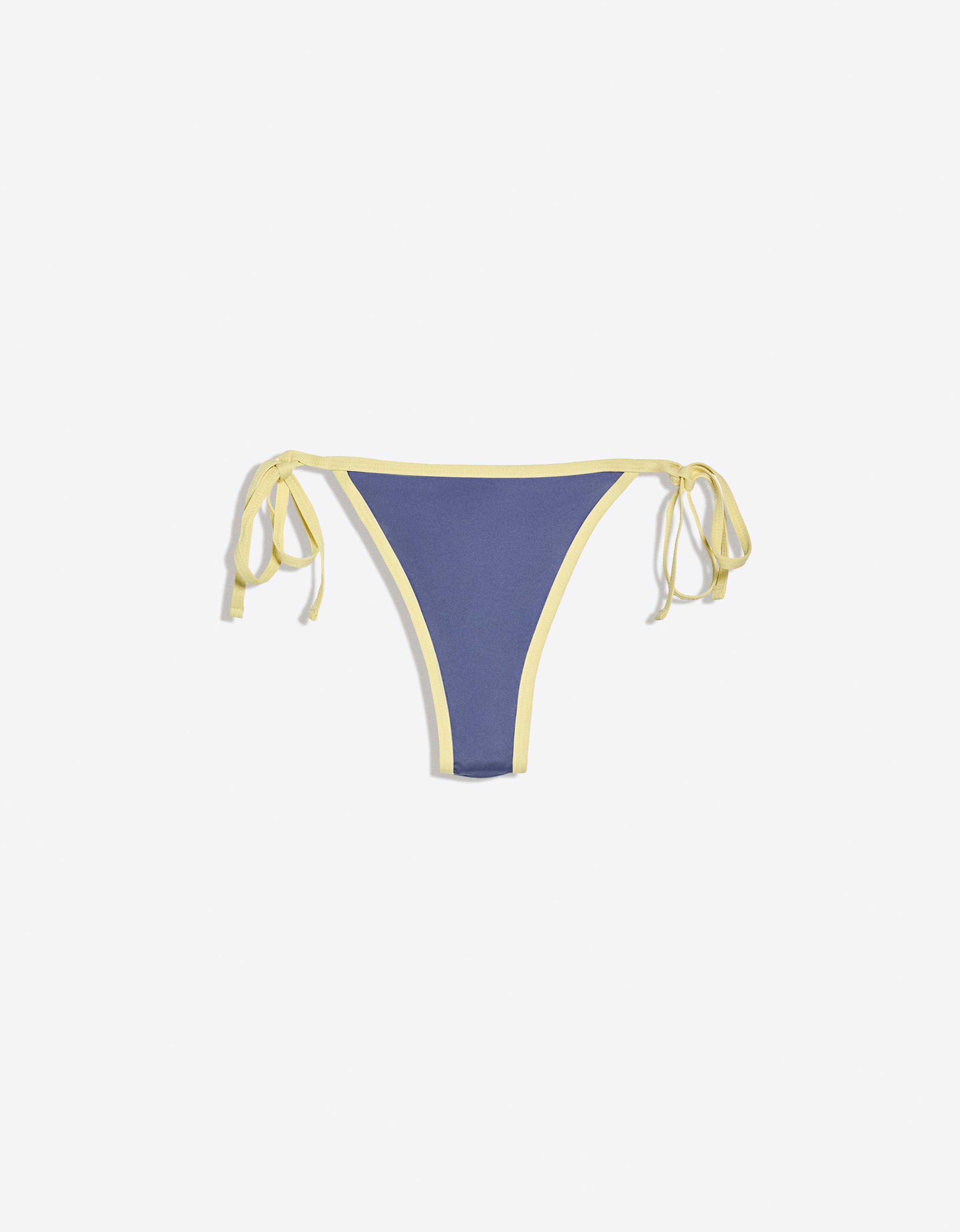 Contrast thong bikini briefs — Navy