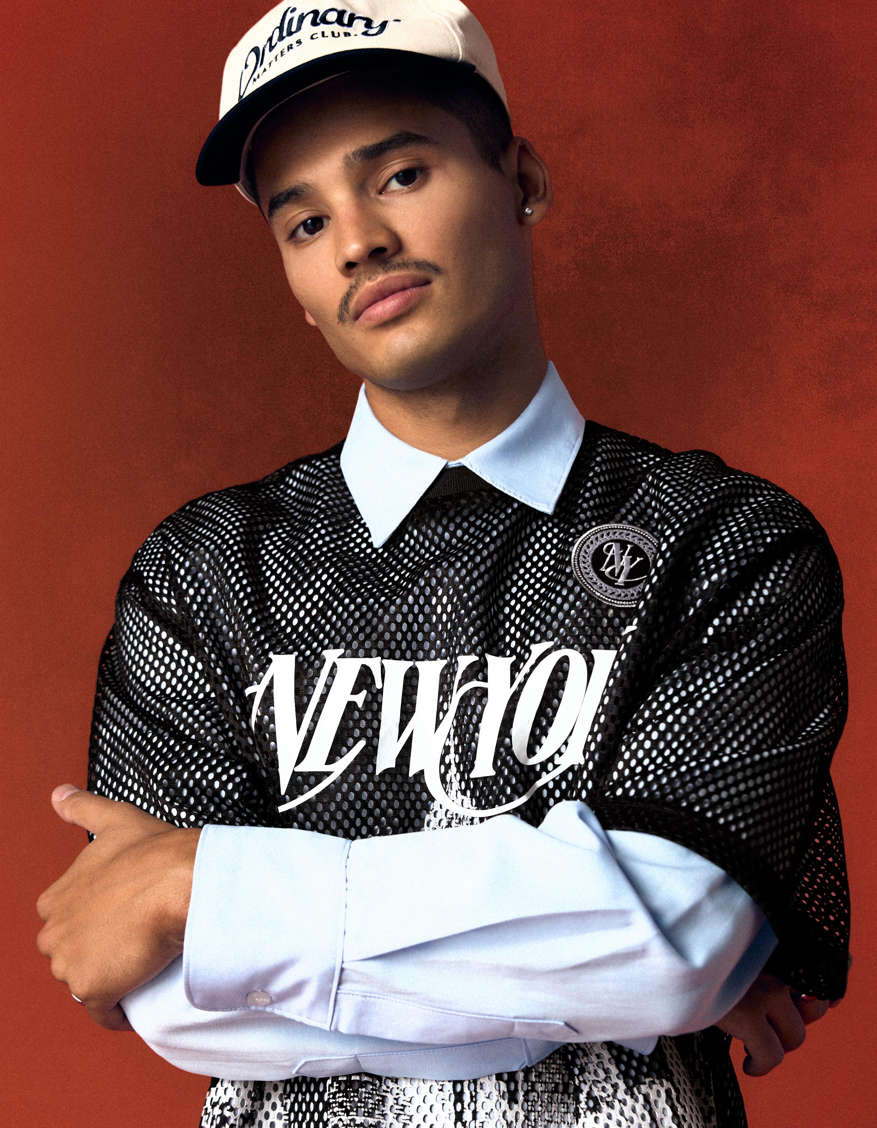 Short sleeve mesh print T-shirt — Black