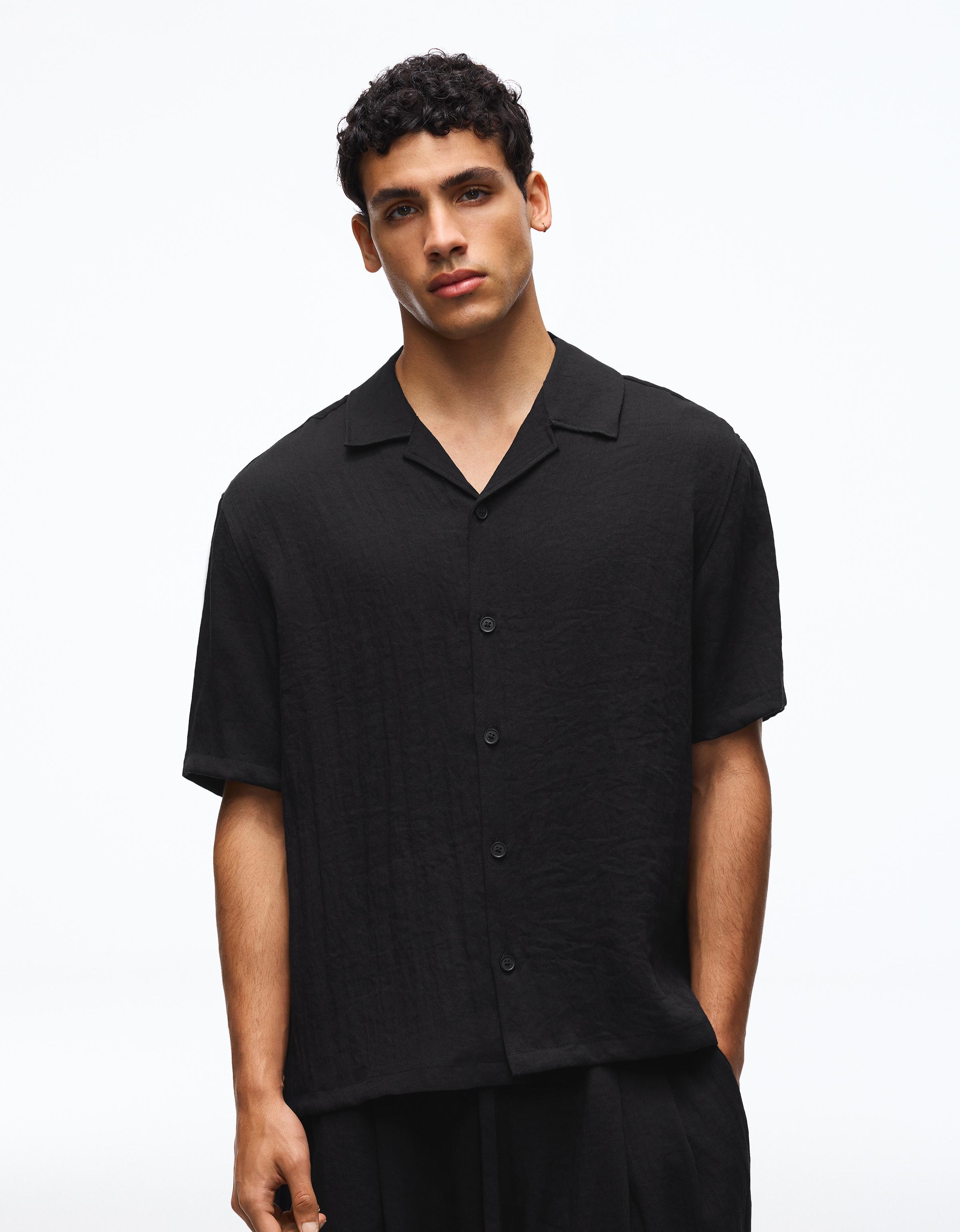 Rustic short sleeve shirt — Black