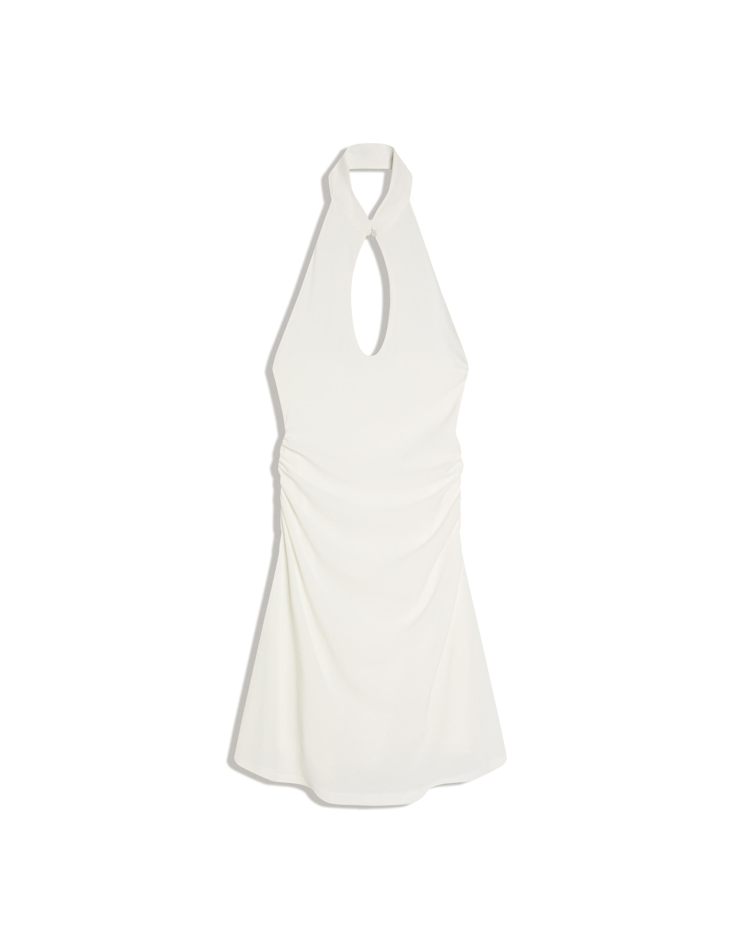 Mini halter open-neck dress — Cream