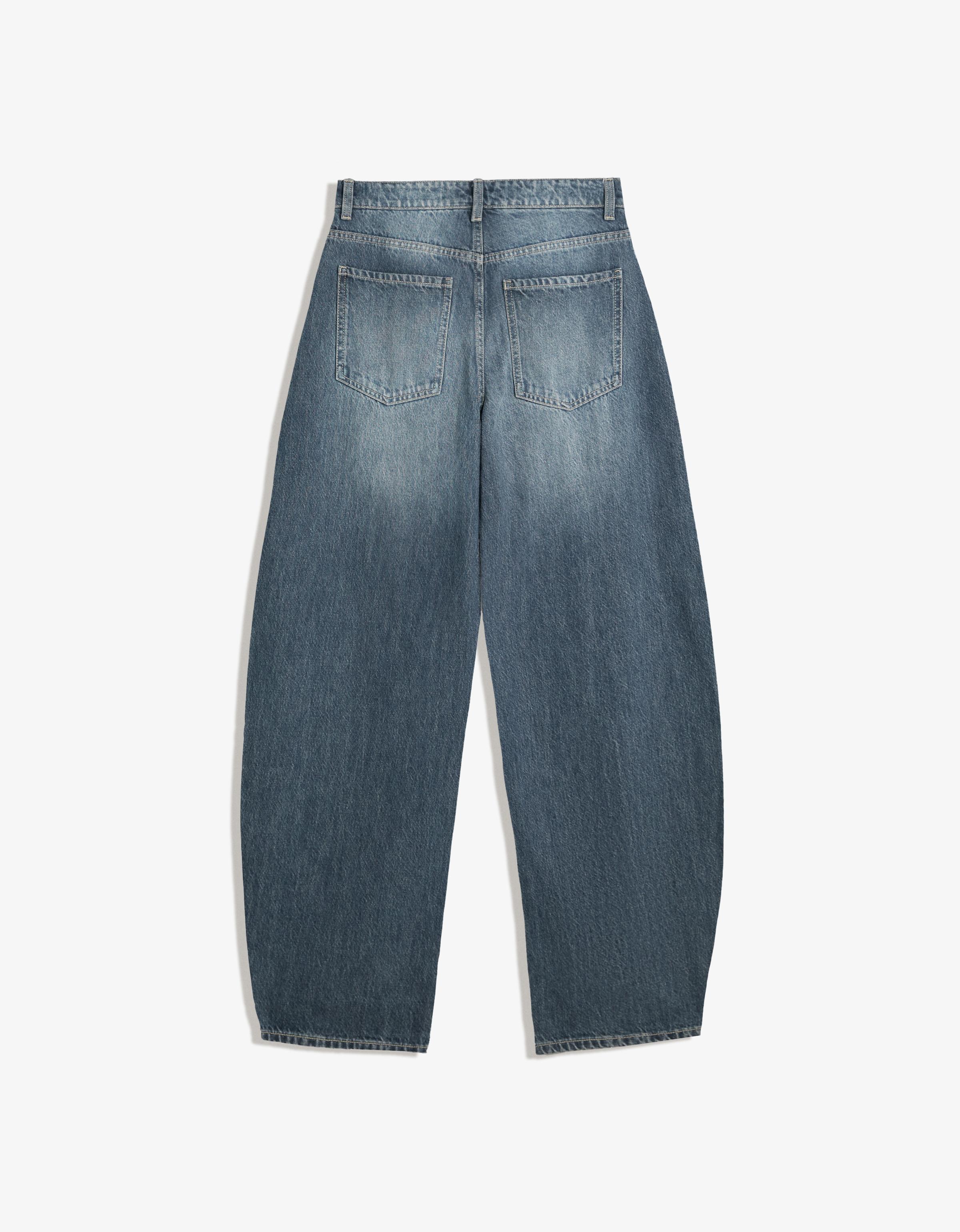 Yüksek bel geniş paça barrel fit jean - Görsel 65