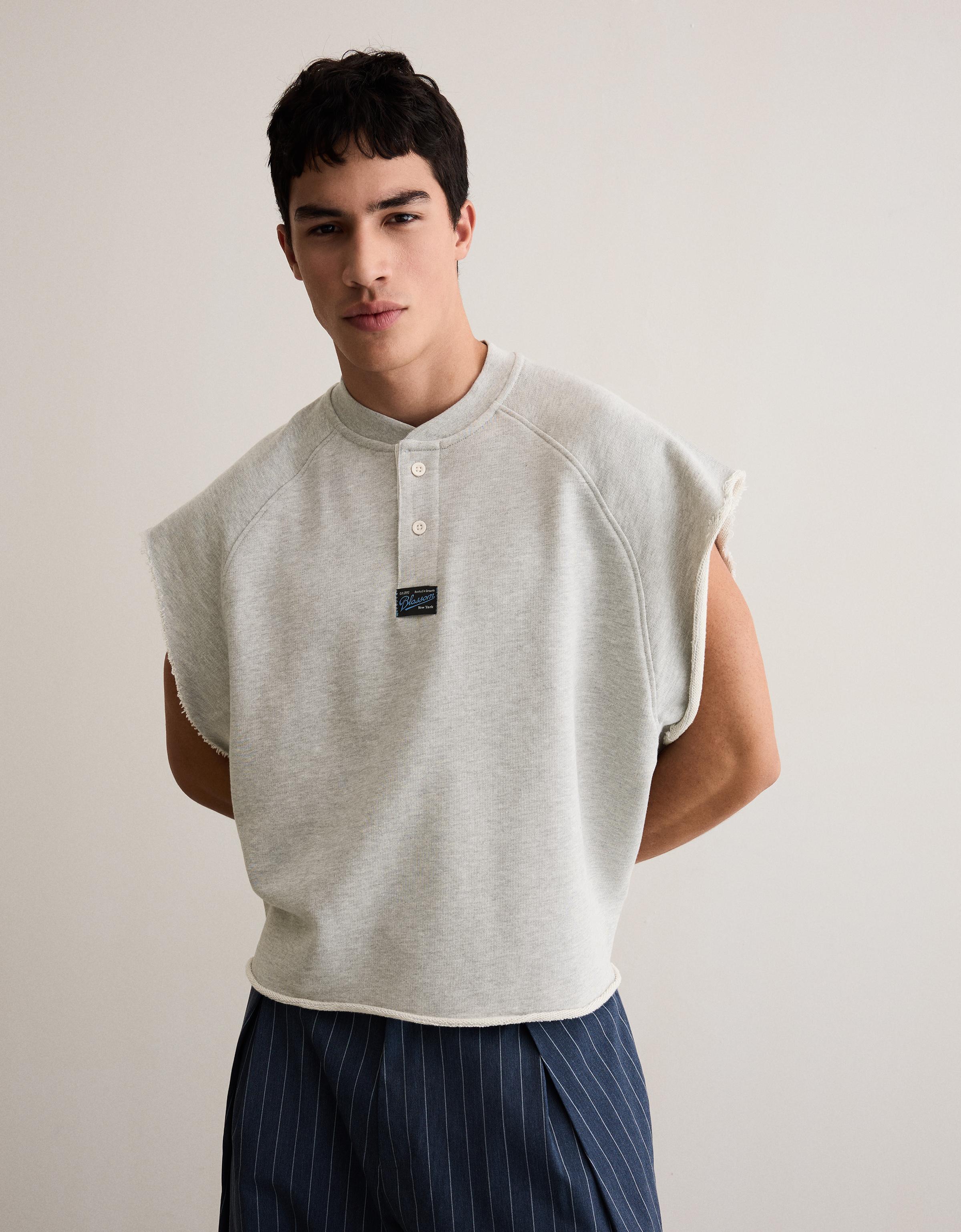 Camiseta Felpa Worker Fit Hombre M Gris
