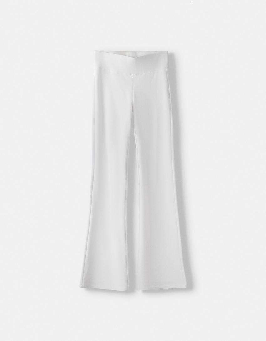 Ensemble top et pantalon flare-Blanc cassé-5