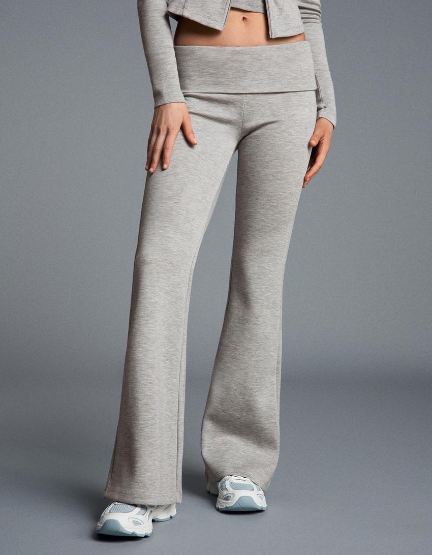 Flare fit pantolon-Gri