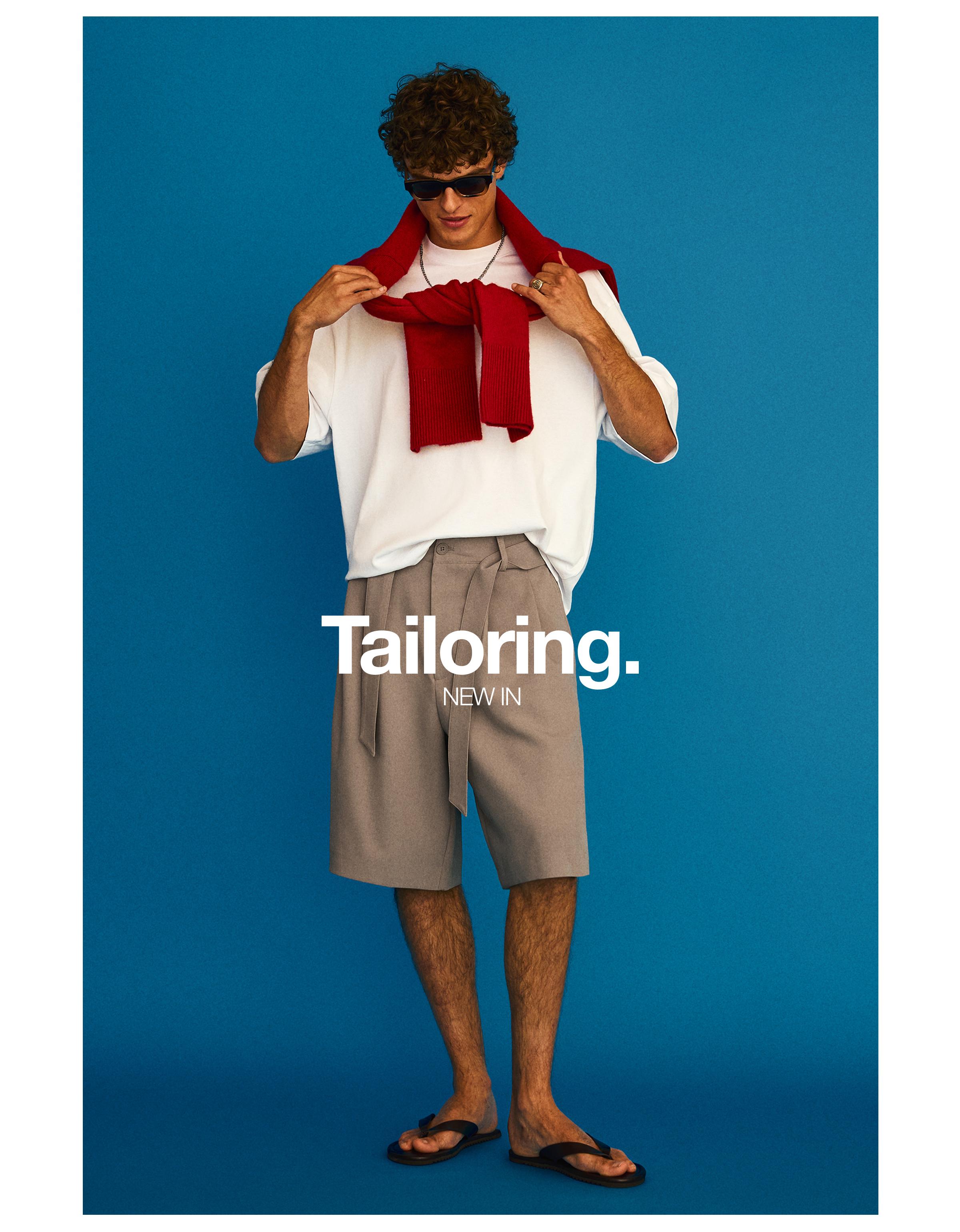 Wide-leg Bermuda shorts with belt — Sand