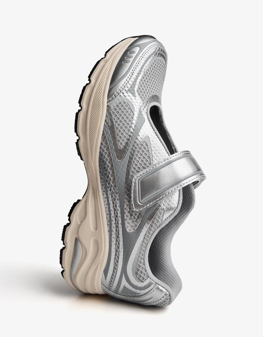 Mary Jane sneakers-Zilver