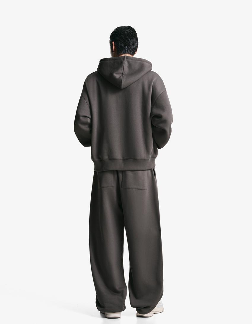 Zip-up hoodie-Grey-1