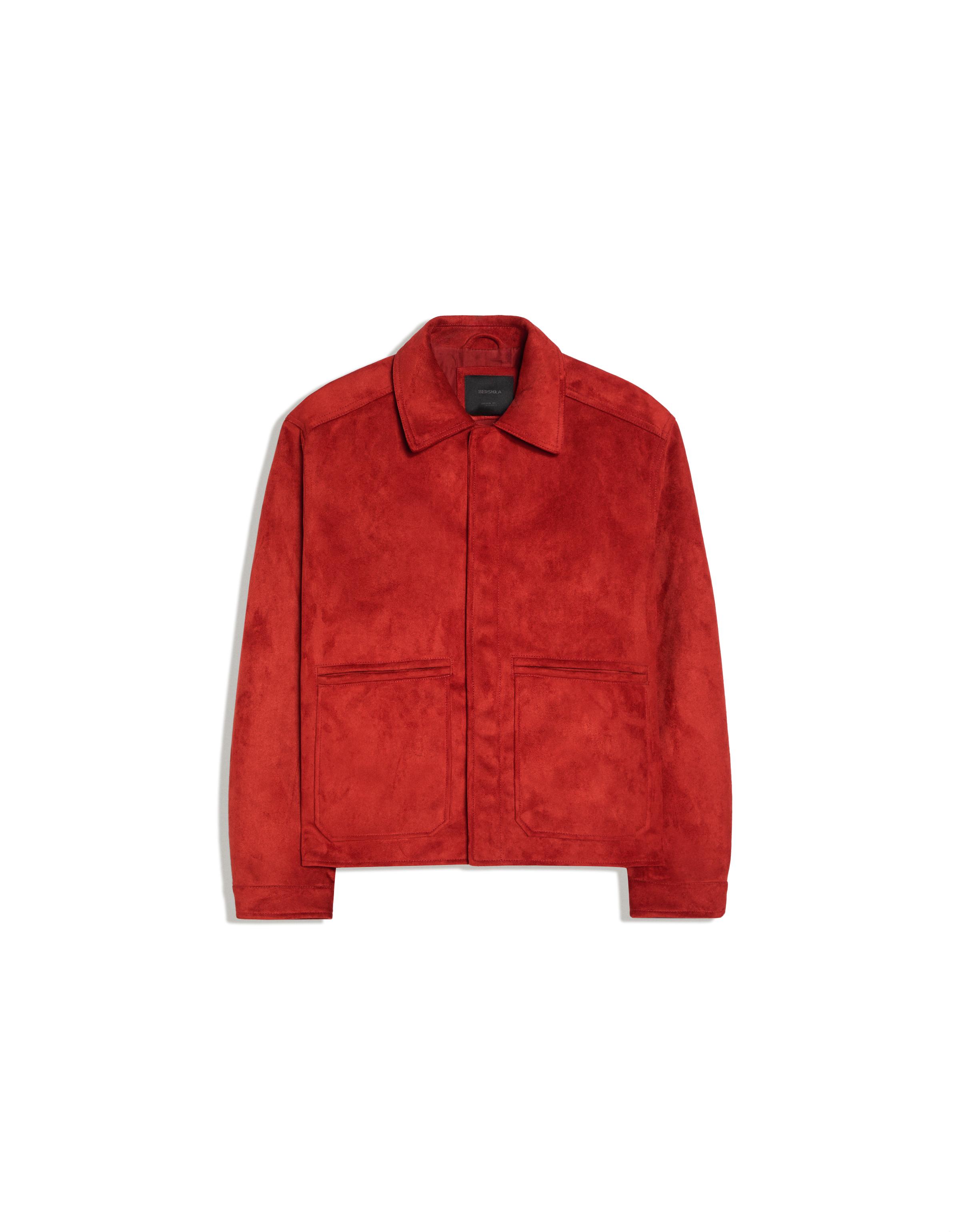 Faux suede jacket — Red