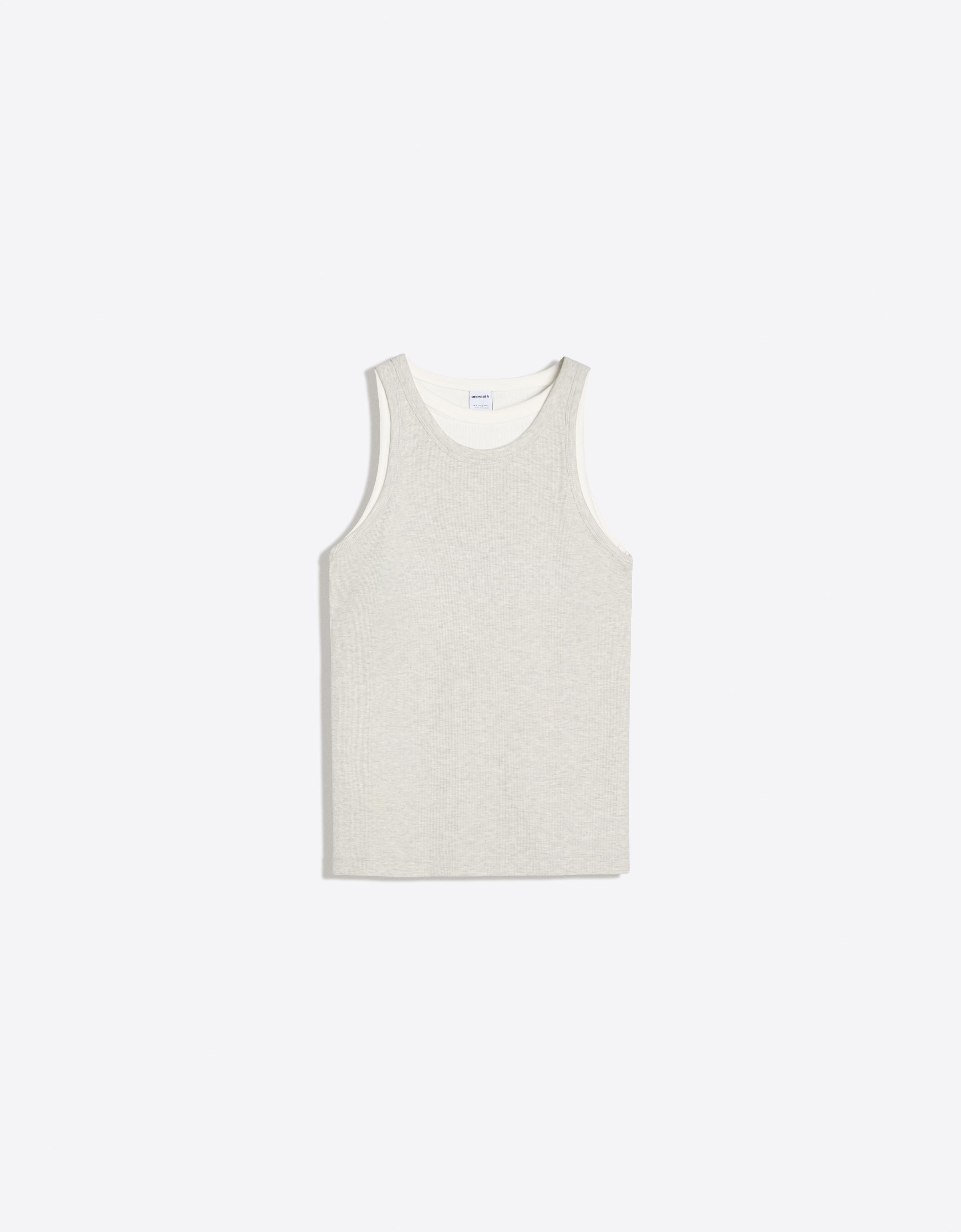 Double strap vest top — Grey