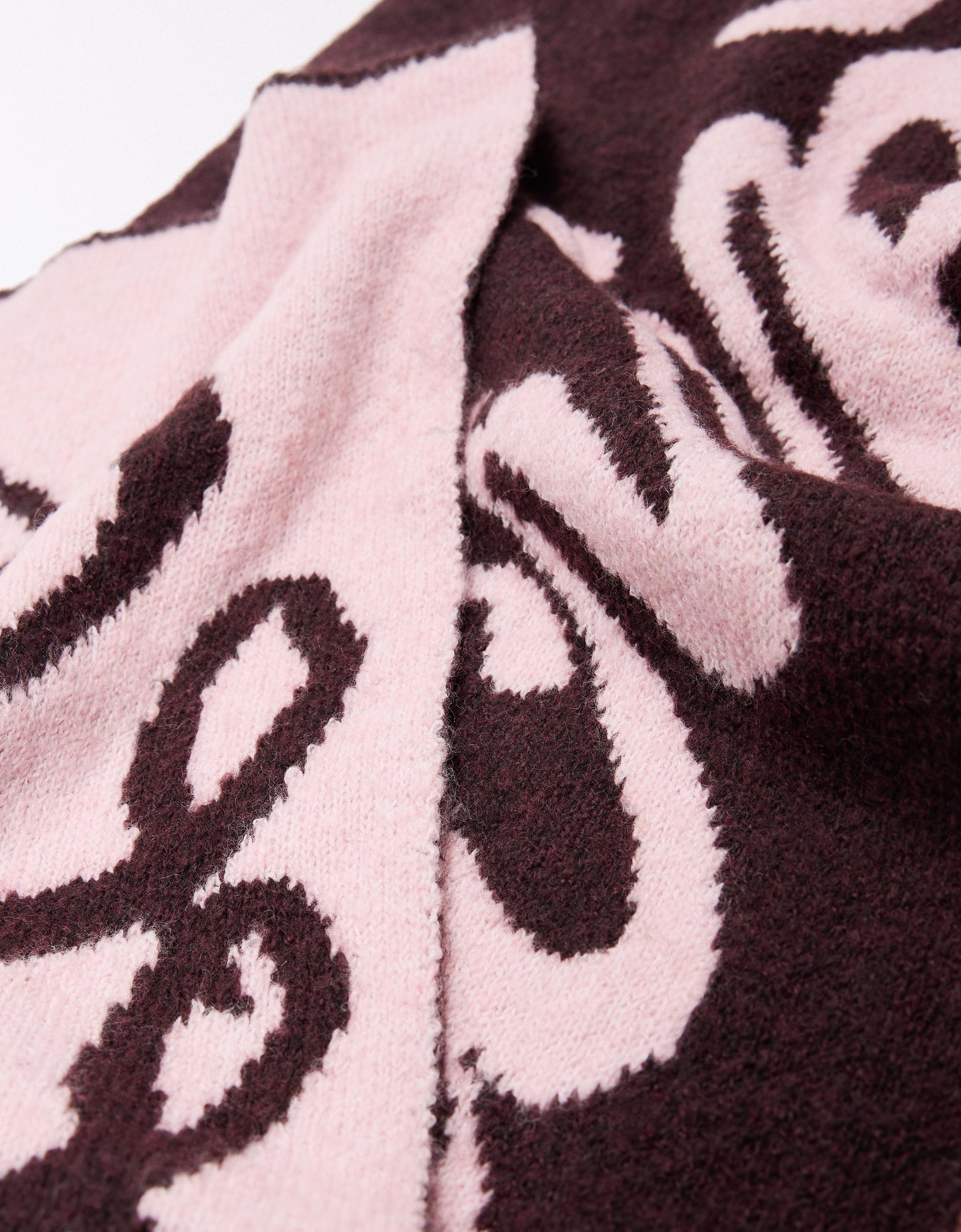 Graphic scarf — Burgundy