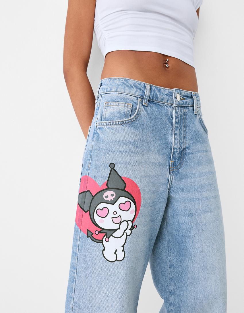 Kuromi culotte jeans-Light blue-6