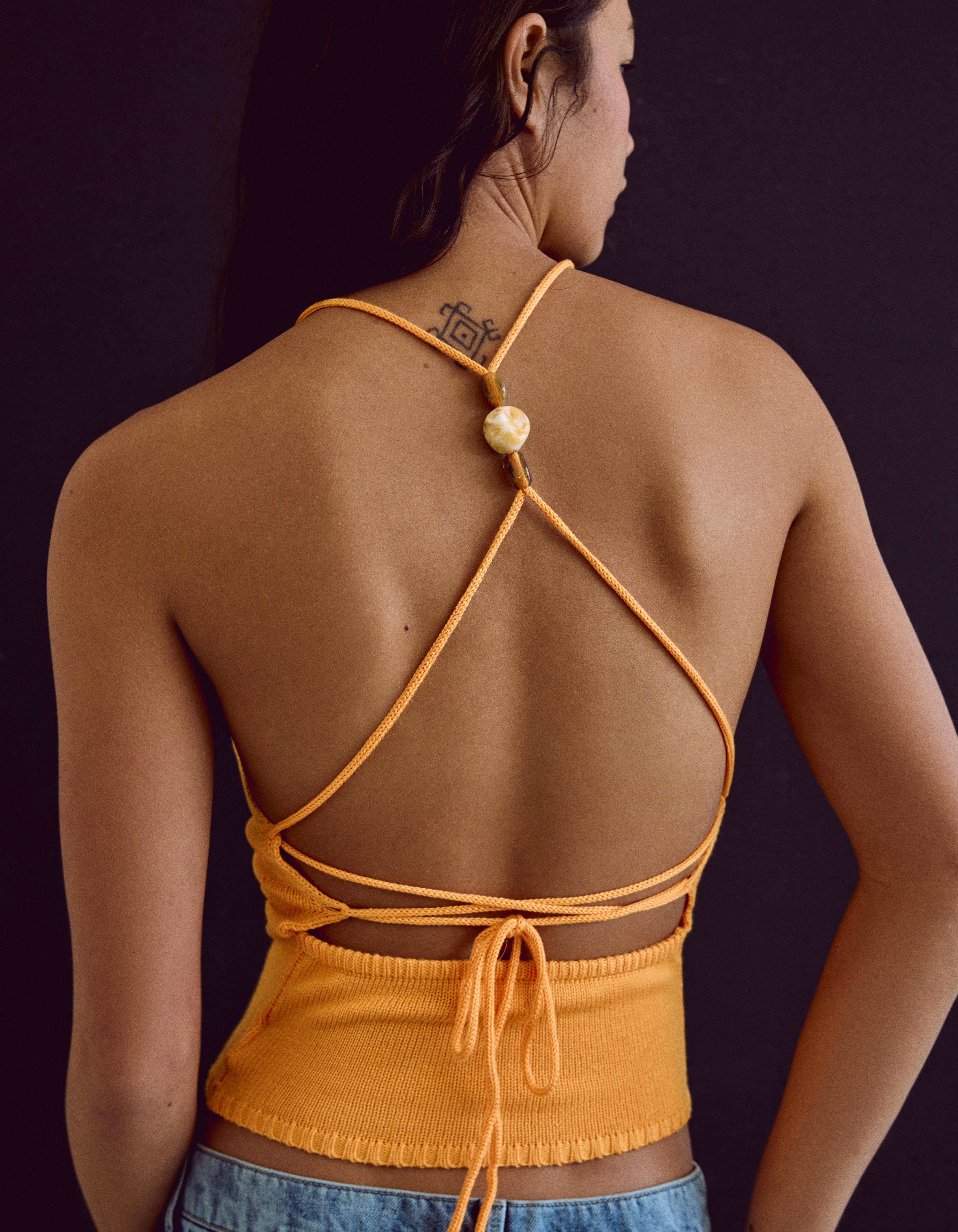 Rustic halter top — Orange