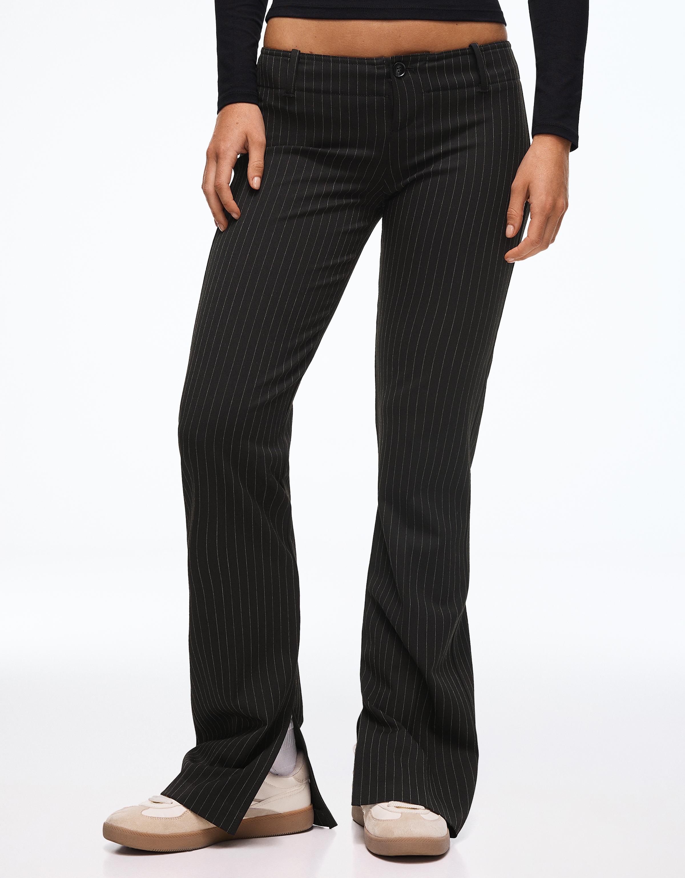 Slim fit low-rise trousers — White / Black