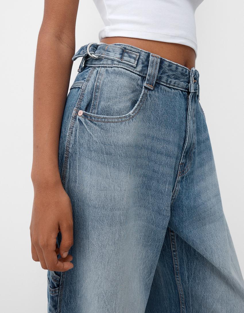 ג׳ינס נגרים רחב גזרת balloon fit-תכלת-5