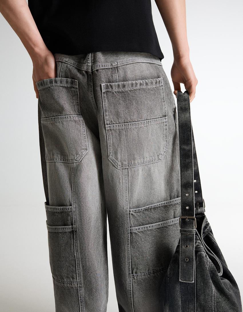 Mega baggy jeans-Grey