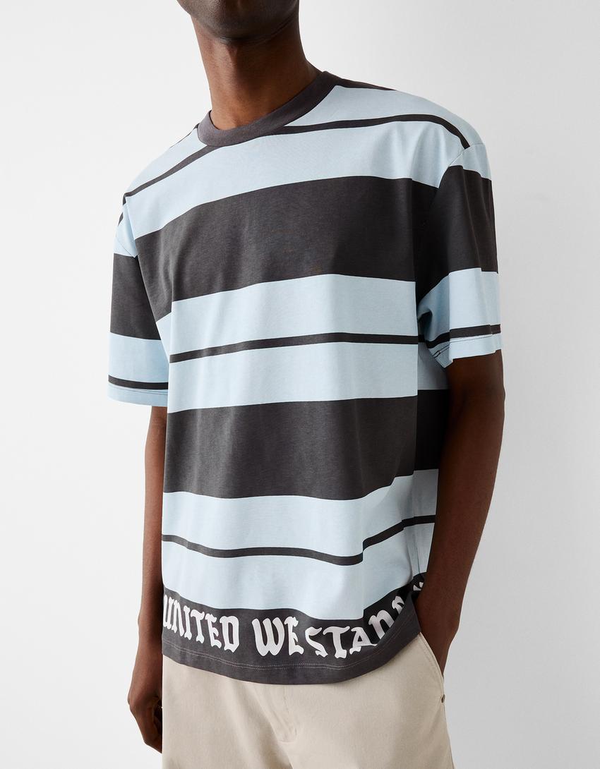 T-shirt manga curta boxy fit-Cinza-2