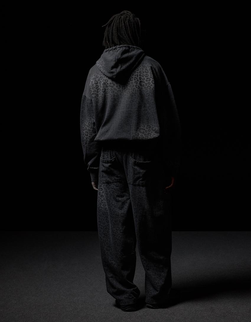 Balloon animal print trousers-Grey