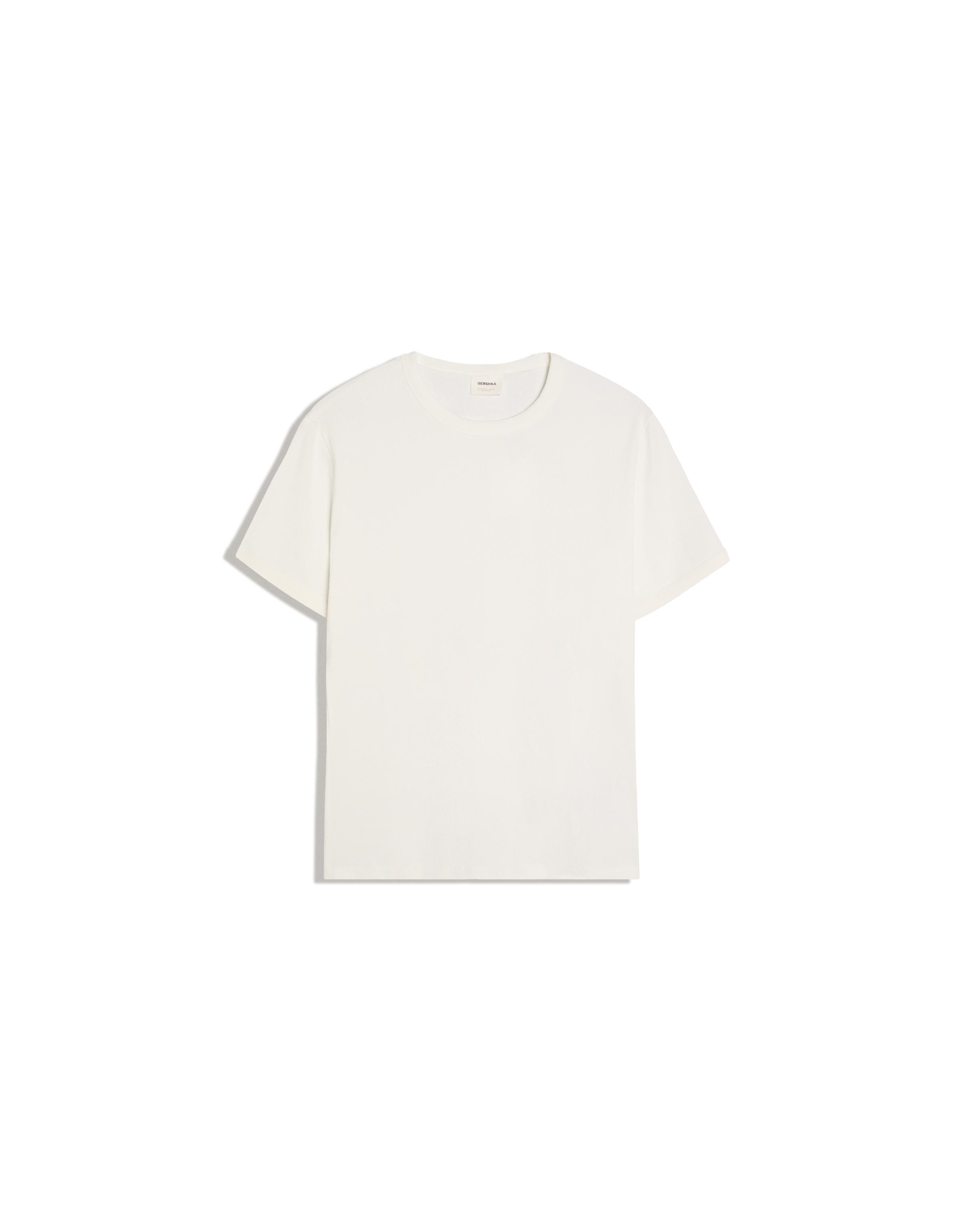 Slim fit ribbed T-shirt — White