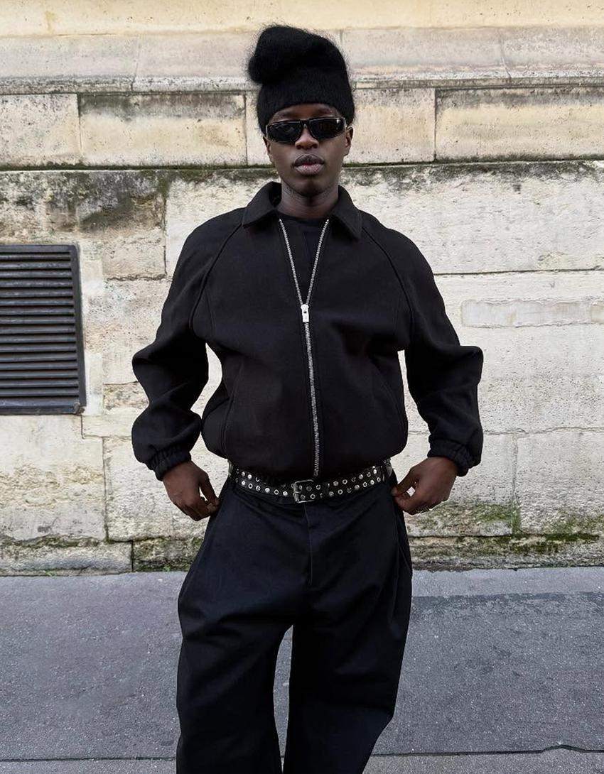 Pantalon super baggy fit tailoring-Noir