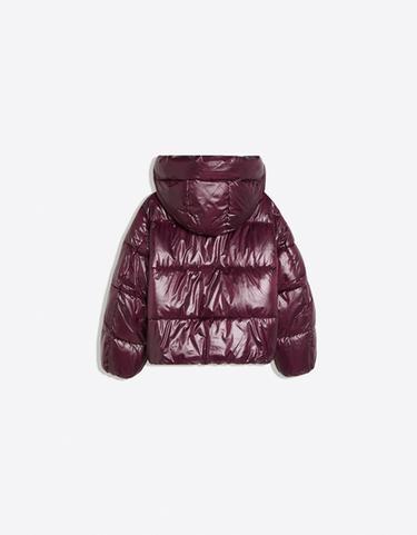 Oversize water repellent hooded quilted jacket — Burgundy 6