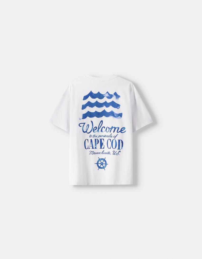 تيشرت بقصة مربعة وأكمام قصيرة وطبعة-أبيض-5