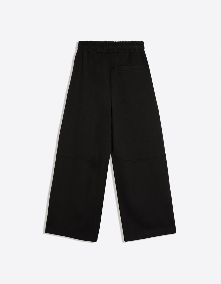 Super-Baggy-Hose mit Falten-Schwarz