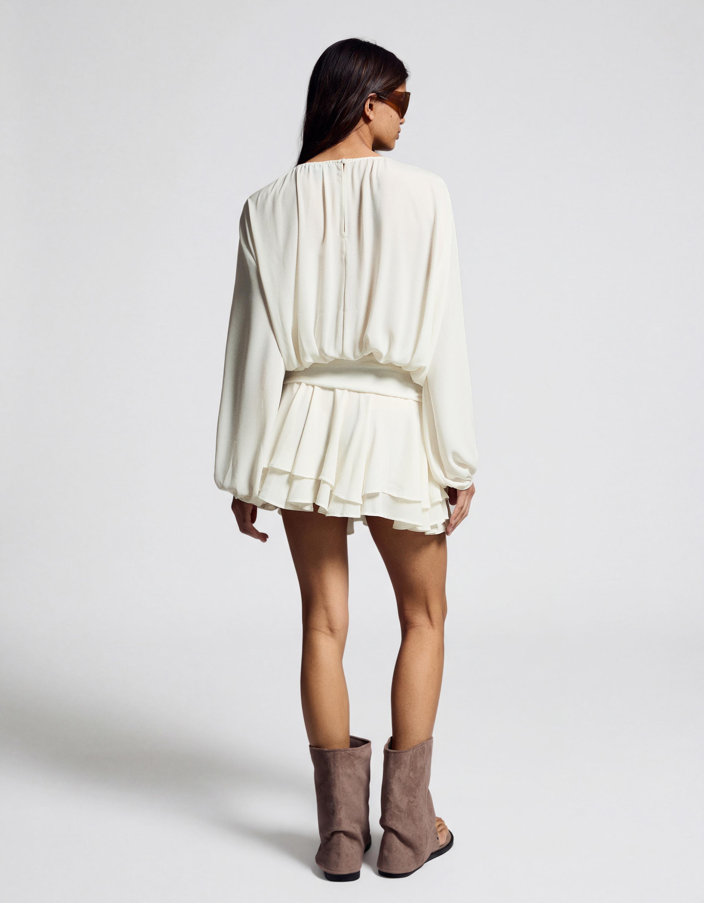 Kloş etekli kuşaklı mini elbise - Görsel 45