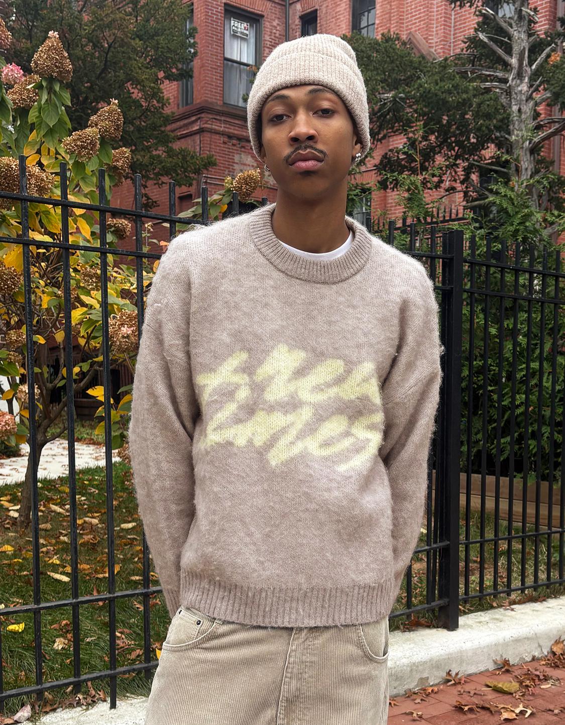 Brushed effect print jumper