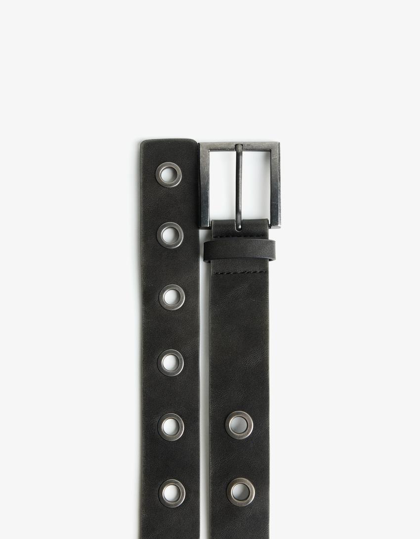 Riem met eyelets-Zwart