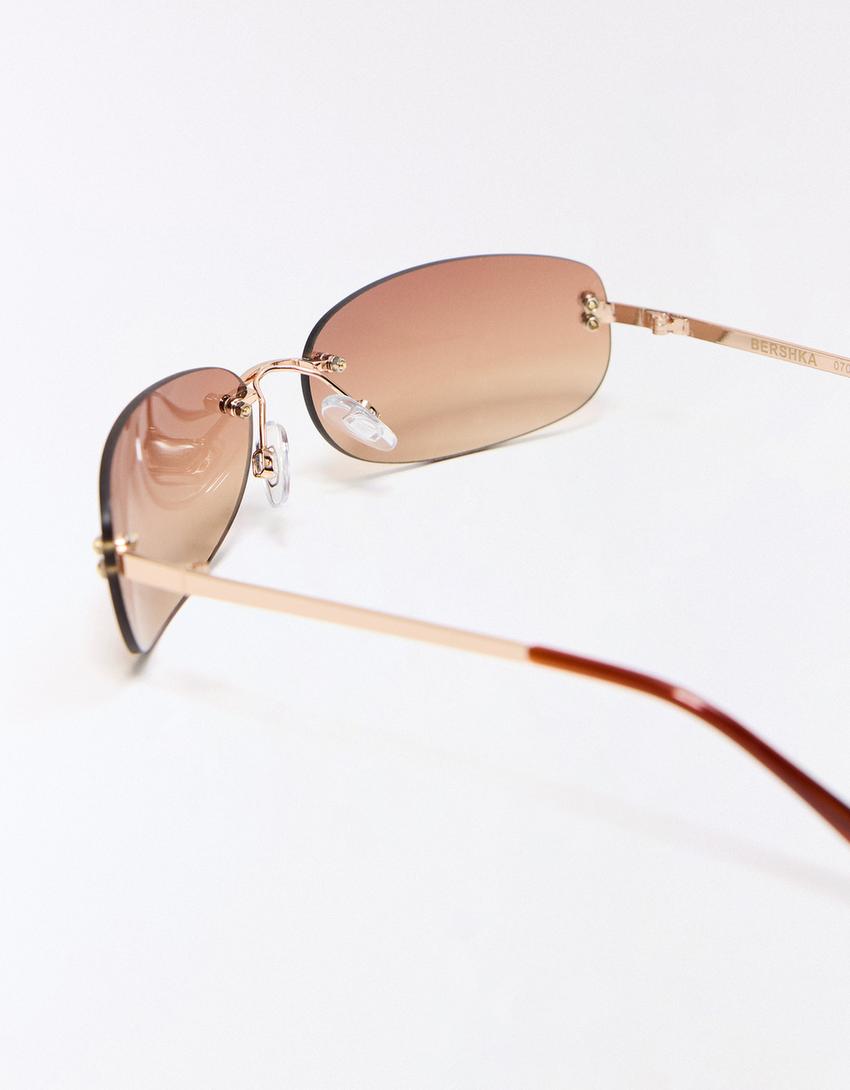 Rimless sunglasses-Brown