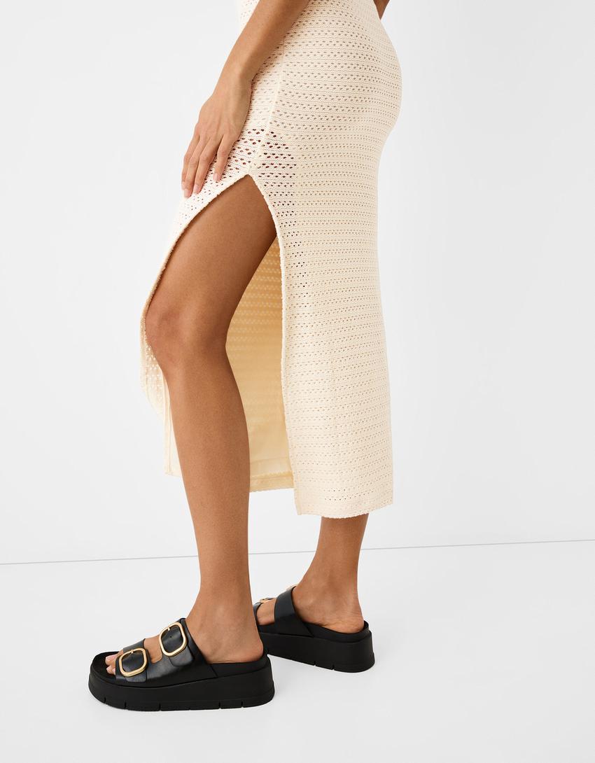 فستان ميدي هالتر ريفي-كريمي-5