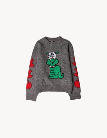 Round neck wool jumper ARIES X BERSHKA — Grey 5